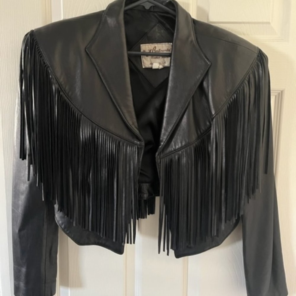Fringe Black Bolero Jacket - Womens